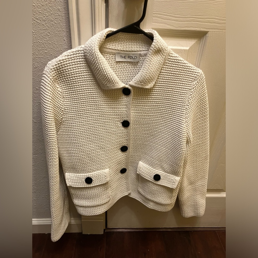 THE FOLD white cardigan sweater